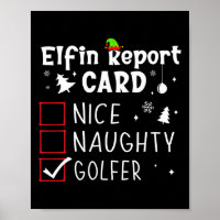 Golf Christmas Nice Naughty Funny Xmas List Golfer