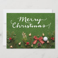 Golf Christmas on Putting Green Merry Christmas 