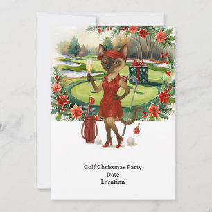 GOLF Christmas Party invitation for Cat lovers