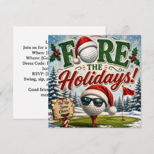 Golf Christmas Party Let’s Par tee  Invitation