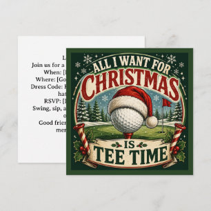 Golf Christmas Party Let’s Par tee  Invitation