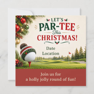 Golf Christmas Party Let’s Par tee  Invitation