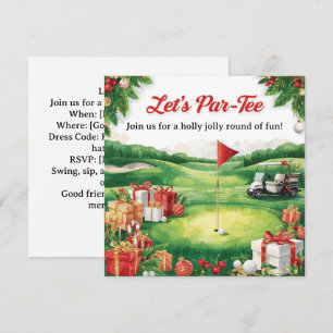 Golf Christmas Party Let’s Par tee Invitation