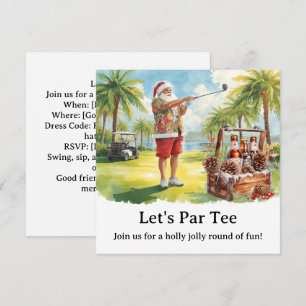 Golf Christmas Party Let’s Par tee with Santa Invitation