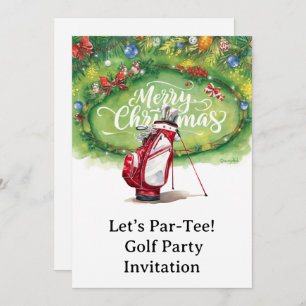 Golf Christmas Party on putting green Invitation