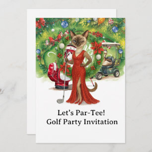 Golf Christmas Party on putting green Invitation