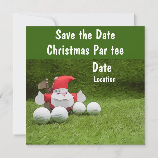 Golf Christmas Party save the date with Santa (Front)