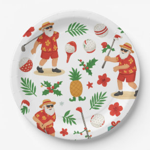 Golf Christmas Party themed Golfing for Golfer Paper Plate