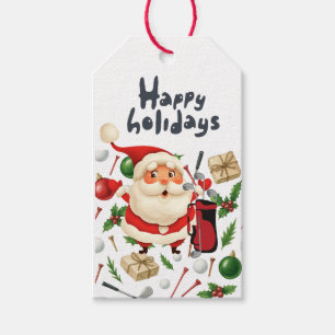 Golf Christmas Party themed with Santa Claus Gift Tags
