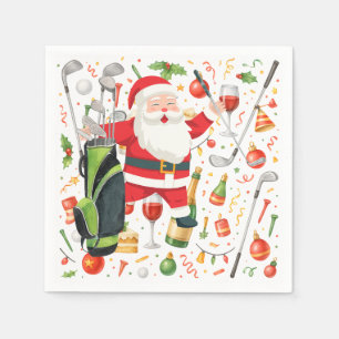 Golf Christmas Party themed with Santa Claus  Napkin