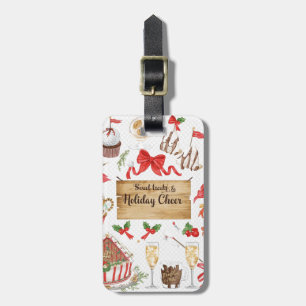 Golf Christmas Party with golf equipment Xmas Luggage Tag