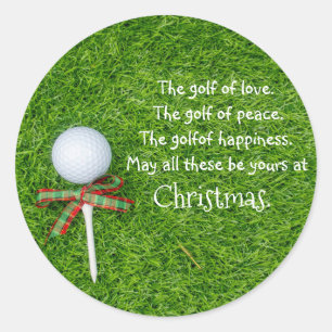 Golf Christmas sticker with golf ball and tee
