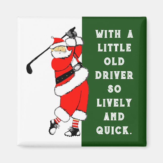 Golf Christmas Stocking Stuffer Gift Magnet (Front)