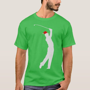 Golf Christmas T Tiger Santa Silhouette Gift T  T-Shirt