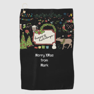 Golf Christmas theme gift for golfer Towel