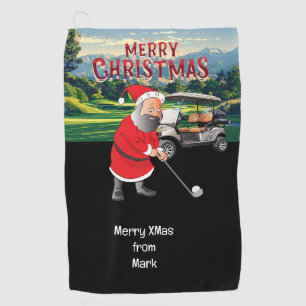 Golf Christmas theme with Santa Claus Towel