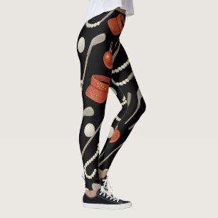 Golf Christmas themed for Cat lovers Golfer Party Leggings