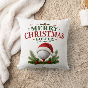 Golf Christmas themed for golfer Cushion