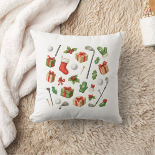Golf Christmas themed for golfer Cushion