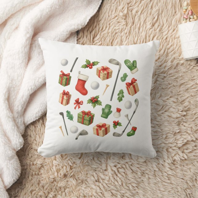 Golf Christmas themed for golfer  Cushion (Blanket)
