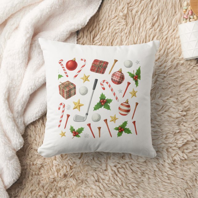 Golf Christmas themed for golfer  Cushion (Blanket)