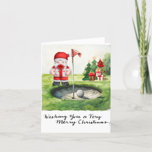 Golf Christmas themed for golfer on course Holiday Card