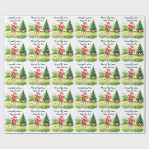 Golf Christmas themed for golfer on course Wrapping Paper