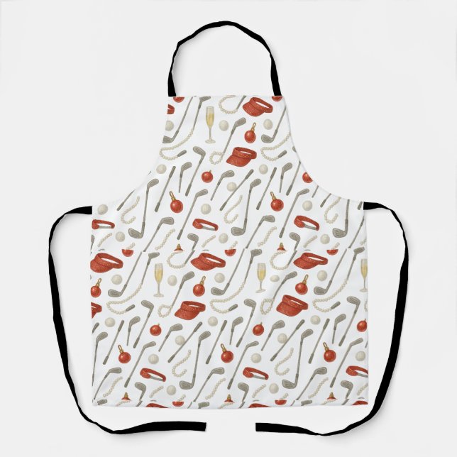 Golf Christmas themed for golfer party  Apron (Front)