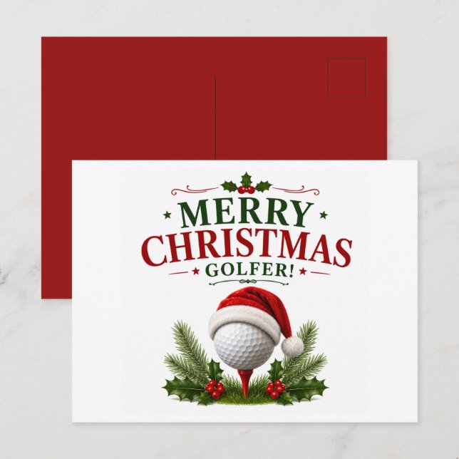 Golf Christmas themed for golfer Postcard (Front/Back)