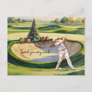 Golf Christmas themed for golfer Postcard