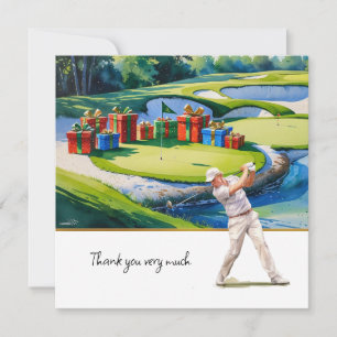 Golf Christmas themed for golfer thank you gifts Card