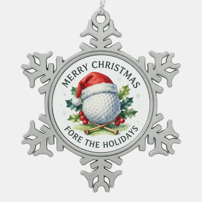 Golf Christmas Themed for Tree Ornament  (Front)