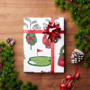 Golf Christmas themed gifts for golfer Wrapping Paper