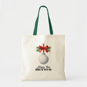 Golf Christmas themed May the course be with you Tote Bag