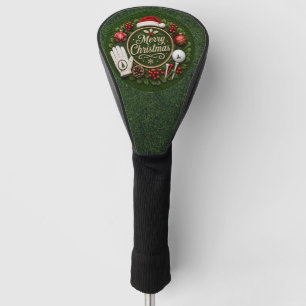 Golf Christmas themed on green grass Head Cover