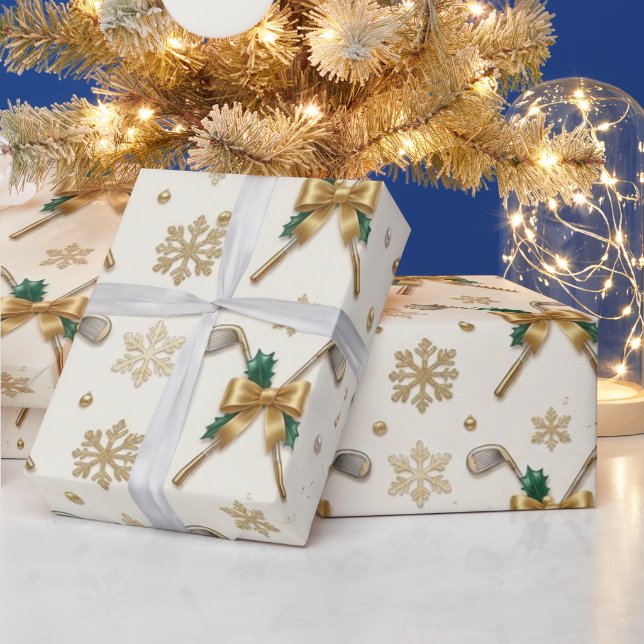 Golf Christmas themed  Wrapping Paper (Holidays)