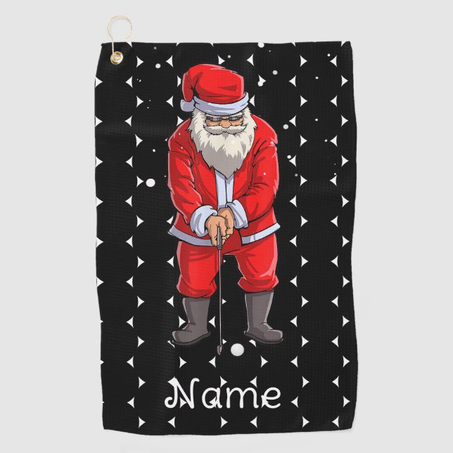 Golf Christmas towel for Golfer with Santa Claus  (Front)