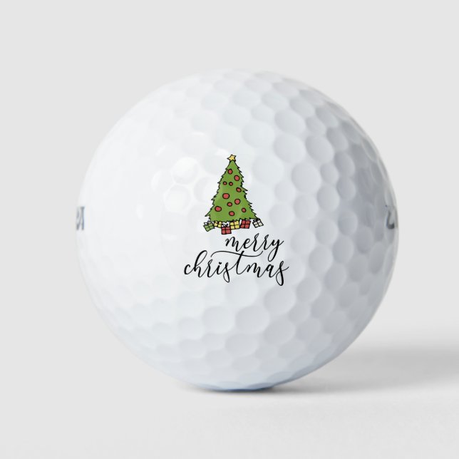 Golf Christmas Tree Merry Christmas Balls (Front)