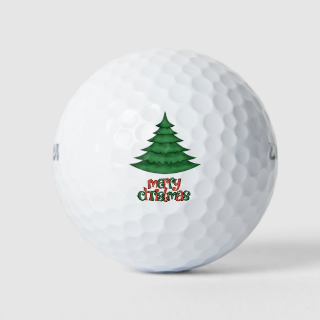 Golf Christmas Tree Merry Christmas Balls (Front)