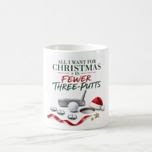 Golf Christmas Wishes Coffee Mug with Golf Ball 