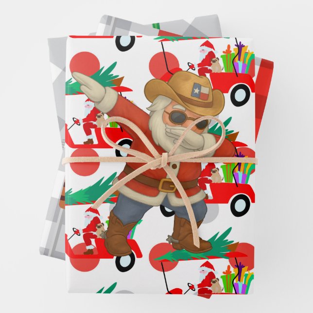 Golf Christmas with ball and iron for golfer  Wrap Wrapping Paper Sheet (In situ)