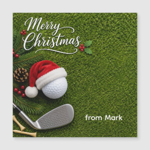 Golf Christmas with golf ball and tee with ribbon