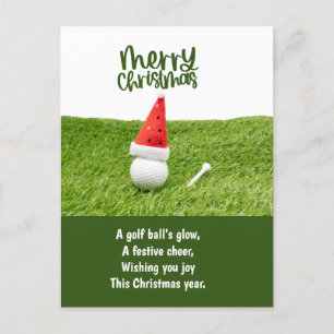 Golf Christmas with Golf Ball Holiday Postcard
