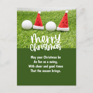 Golf Christmas with Golf Ball  Holiday Postcard