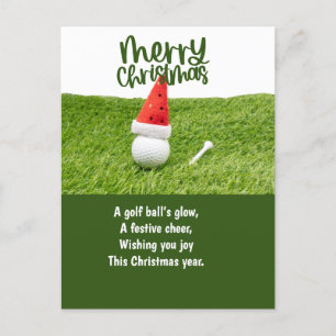 Golf Christmas with Golf Ball  Holiday Postcard