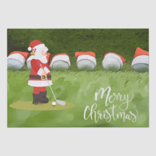 Golf Christmas with Golf ball on green   Tissue Paper