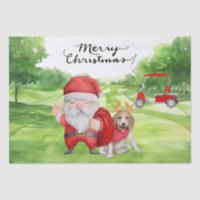 Golf Christmas with Santa Claus and Dog Wrapping