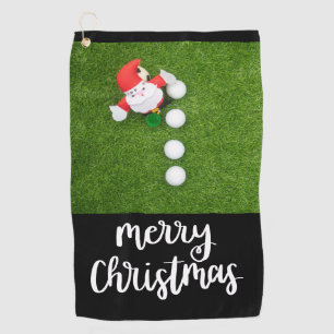 Golf Christmas with Santa Claus and Golf balls  Golf Towel