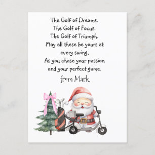 Golf Christmas with  Santa Claus blessing  Holiday Postcard