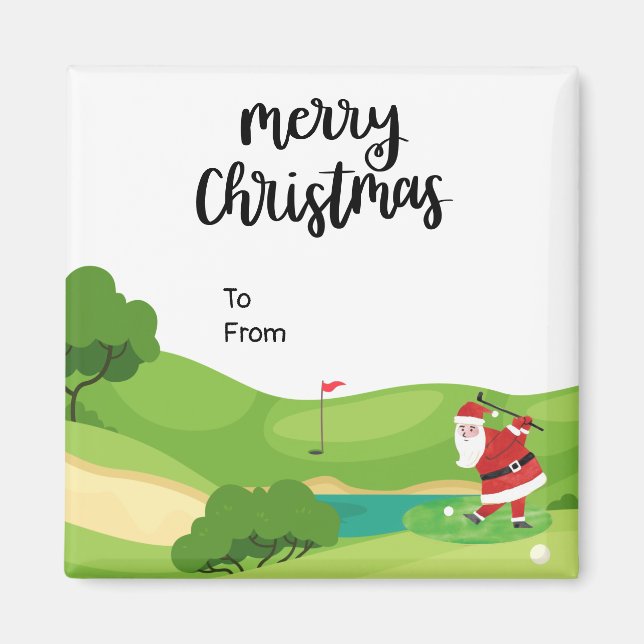 Golf Christmas with Santa Claus for golfer funny   Magnet (Front)